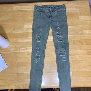 American Eagle Army Green Jeans | 0 regular